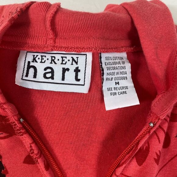 Keren hart M coral colored hoodie long sleeve Paris themed - Picture 7 of 7